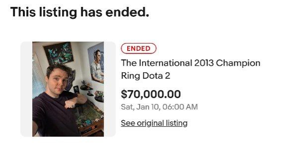 Кольцо Бульдога осталось при нем — никто не стал делать ставку в 70к баксов или выше на аукционе.